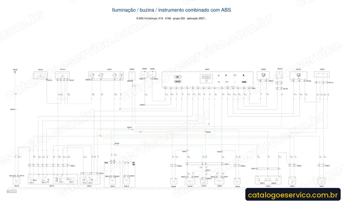 Página de diagrama elétrico — Manual de Serviço BMW G 650 Xchallenge