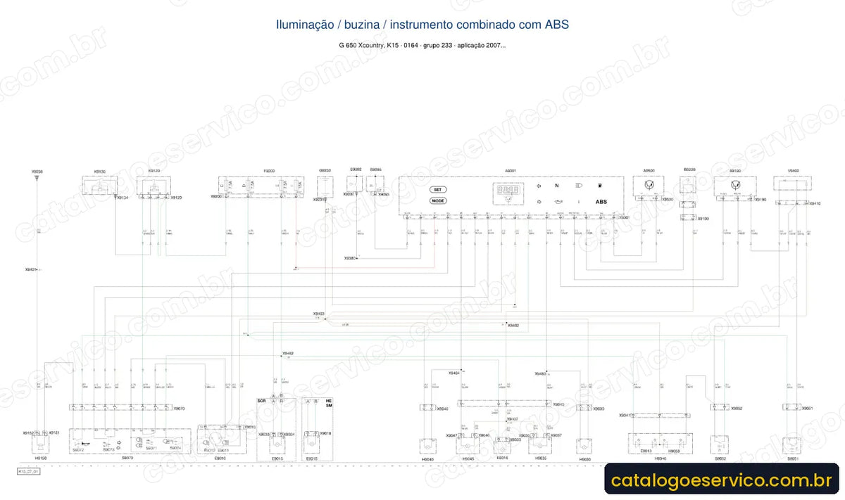 Página de diagrama elétrico — Manual de Serviço BMW G 650 Xcountry