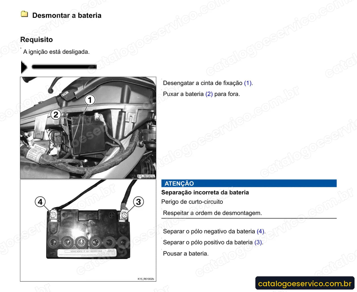 Página do Manual de Serviço BMW G 650 Xmoto 2007 com procedimento ilustrado (3)