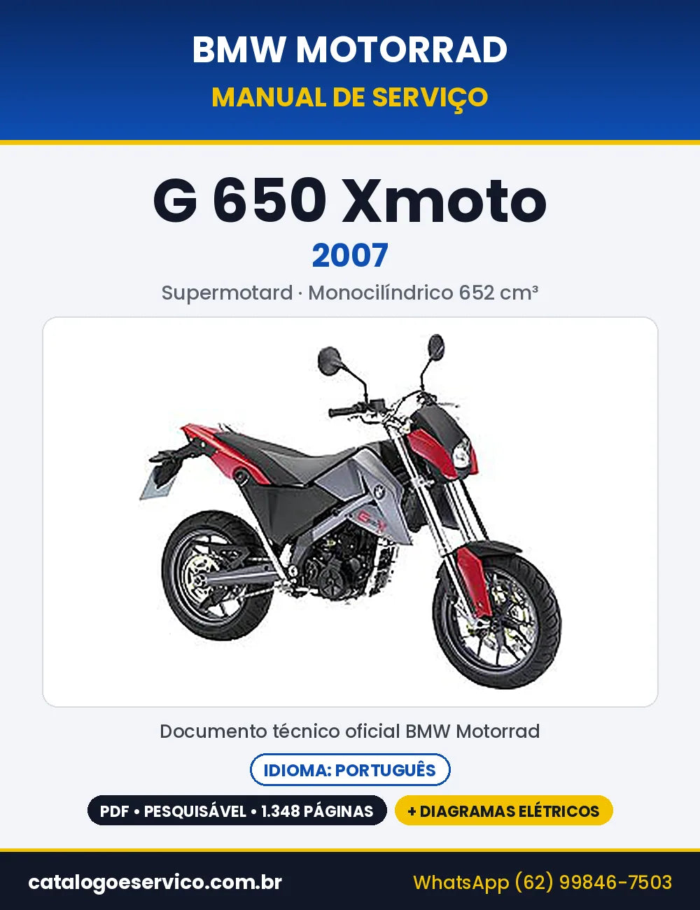 Capa do Manual de Serviço BMW G 650 Xmoto 2007 em PDF