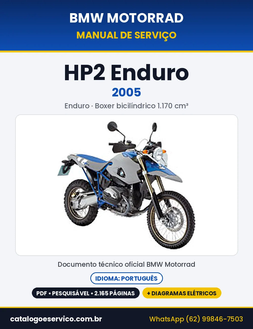 Capa do Manual de Serviço BMW HP2 Enduro 2005 em PDF