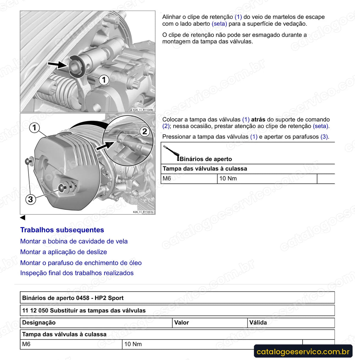 Página do Manual de Serviço BMW HP2 Sport 2008 com procedimento ilustrado (1)