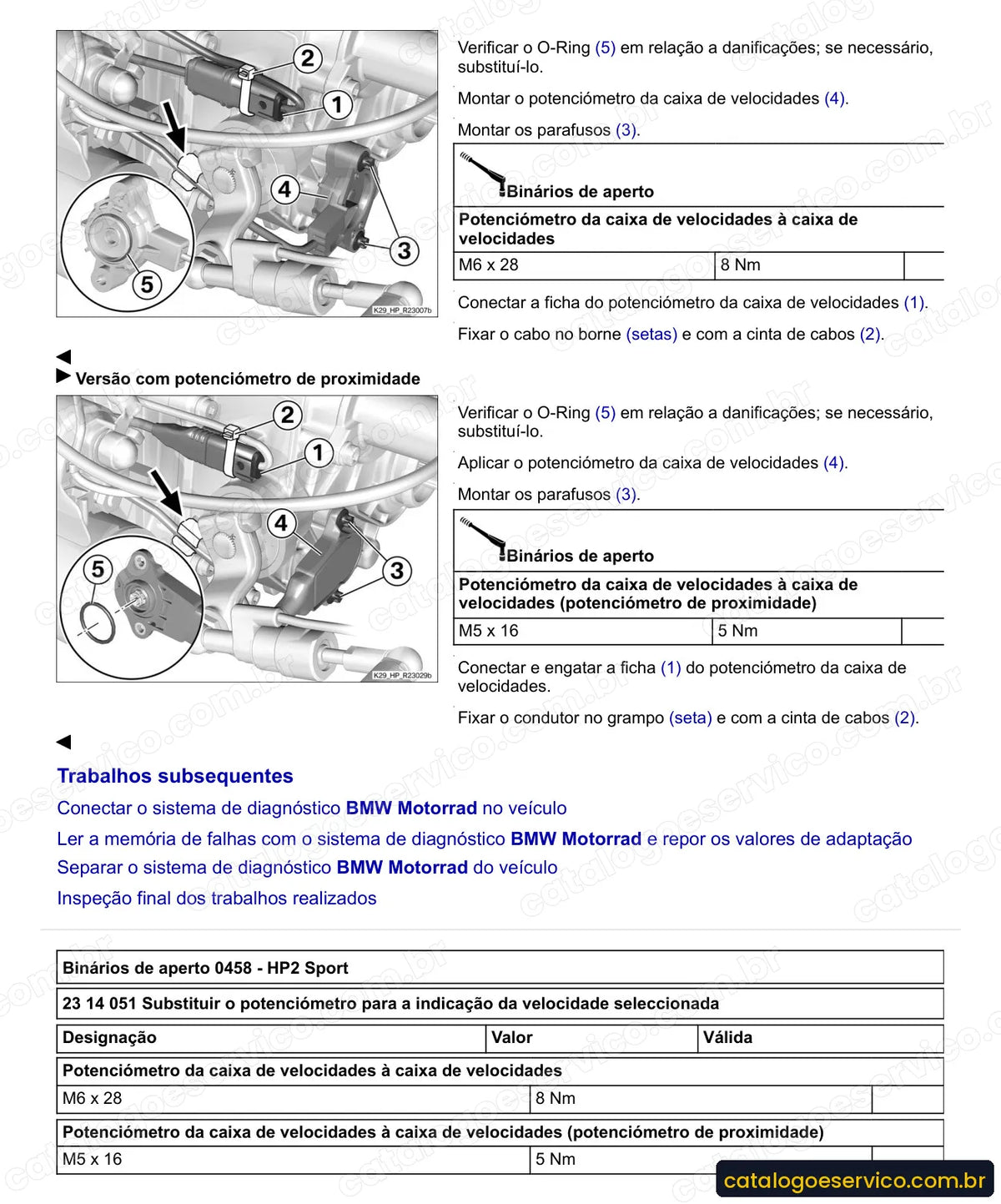 Página do Manual de Serviço BMW HP2 Sport 2008 com procedimento ilustrado (3)