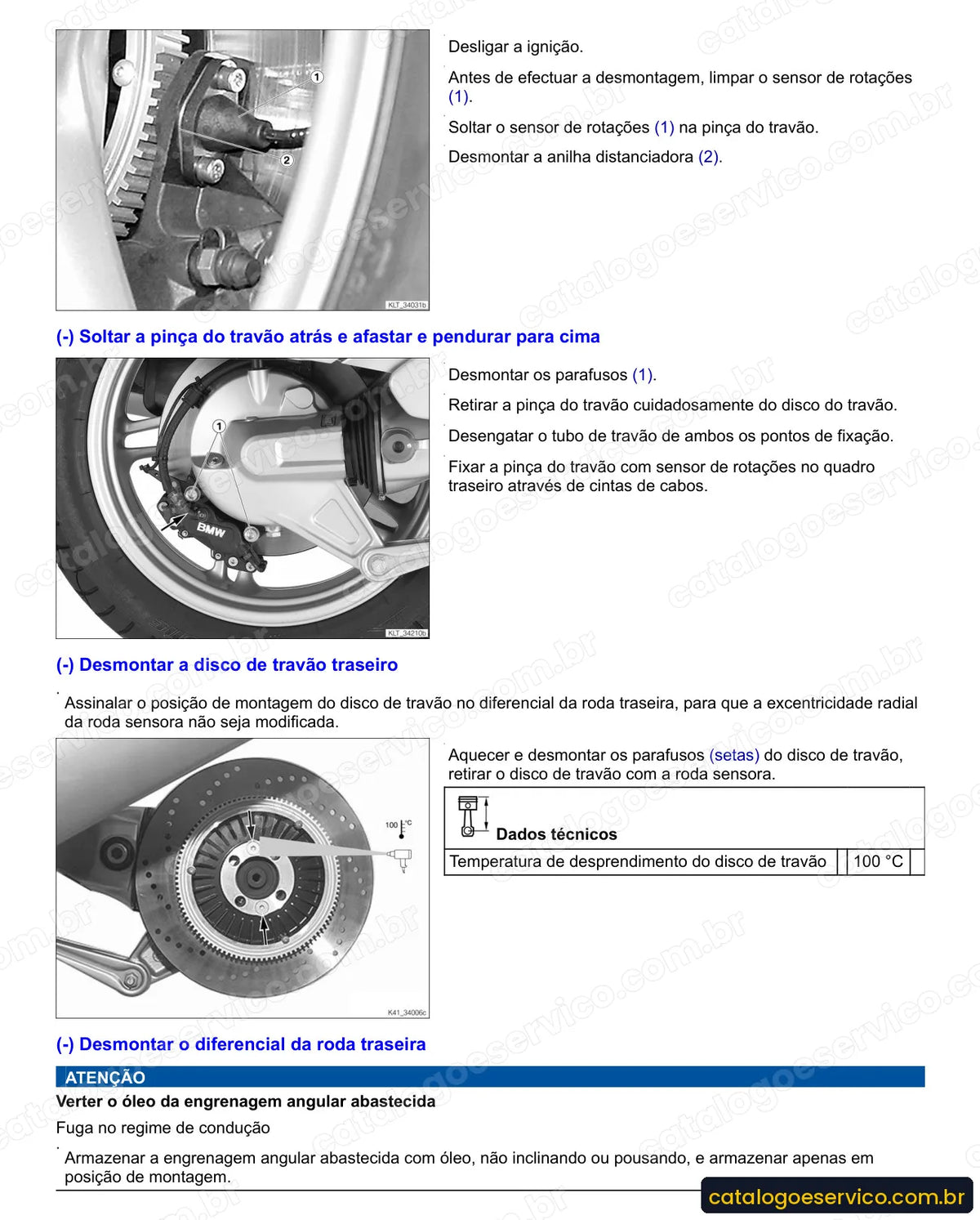 Página do Manual de Serviço BMW K 1200 LT 2004 com procedimento ilustrado (1)