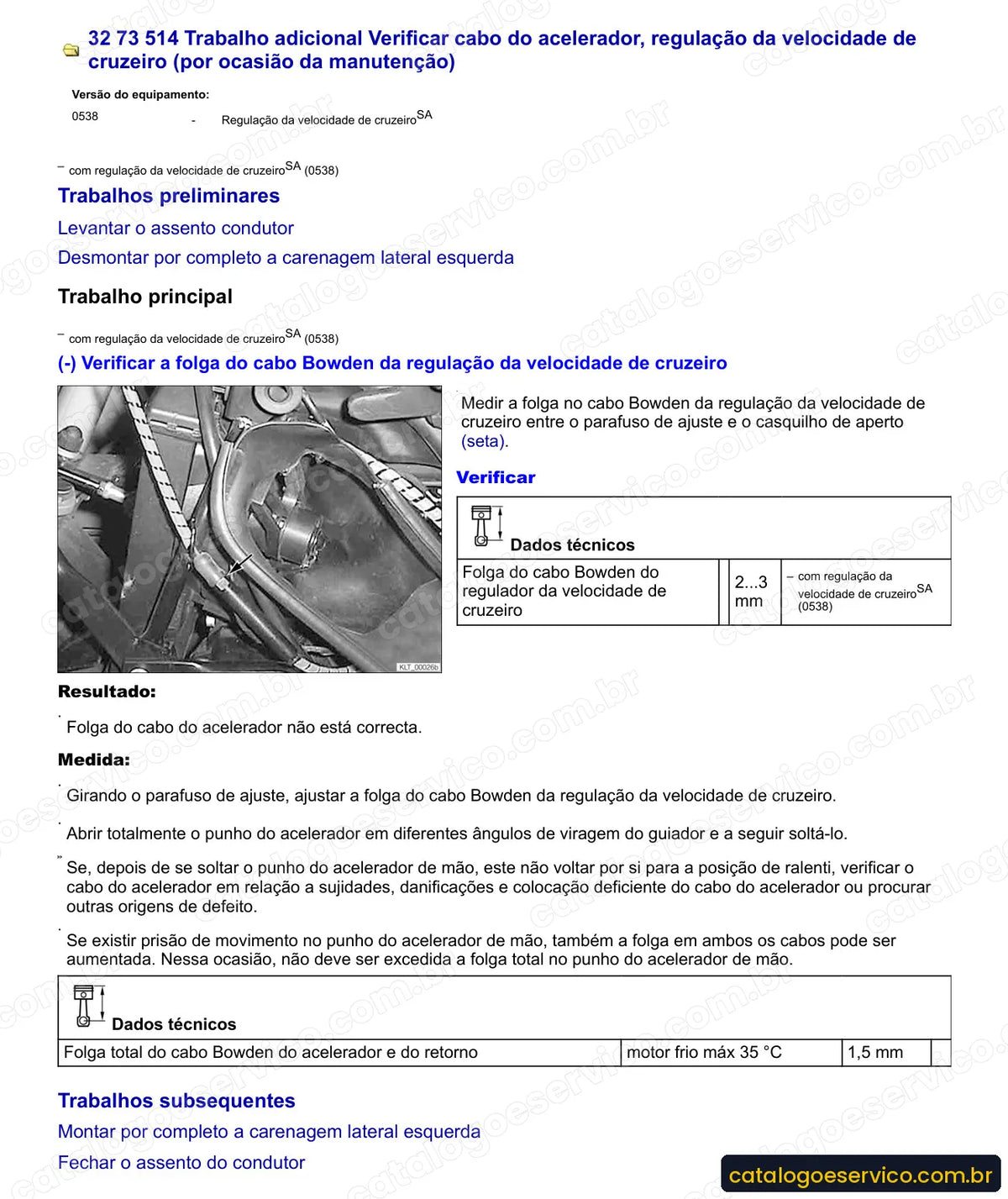 Página do Manual de Serviço BMW K 1200 LT 2004 com procedimento ilustrado (2)