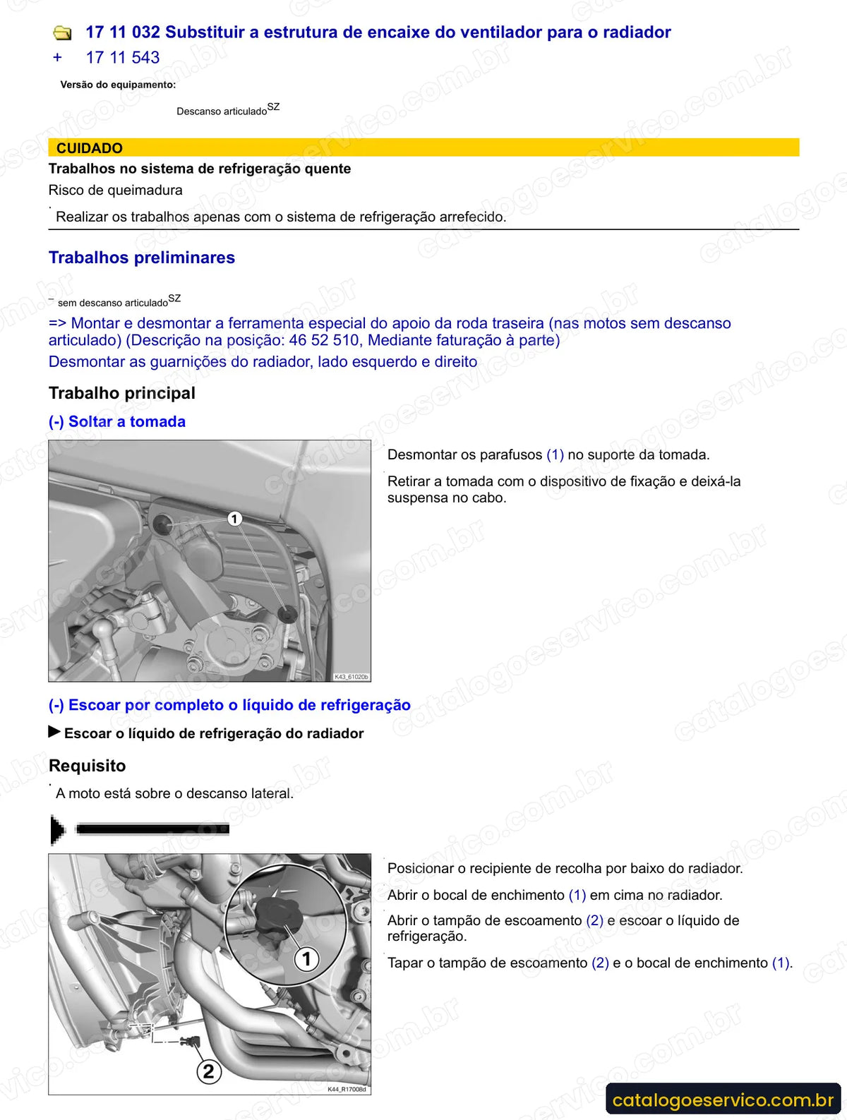 Página do Manual de Serviço BMW K 1200 R Sport 2007 com procedimento ilustrado (1)