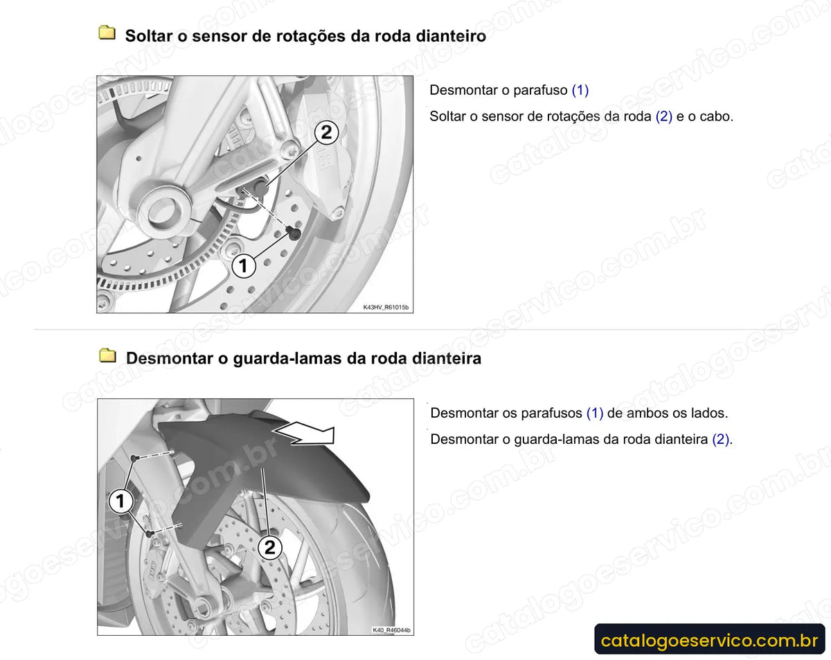 Página do Manual de Serviço BMW K 1200 S 2004 com procedimento ilustrado (3)