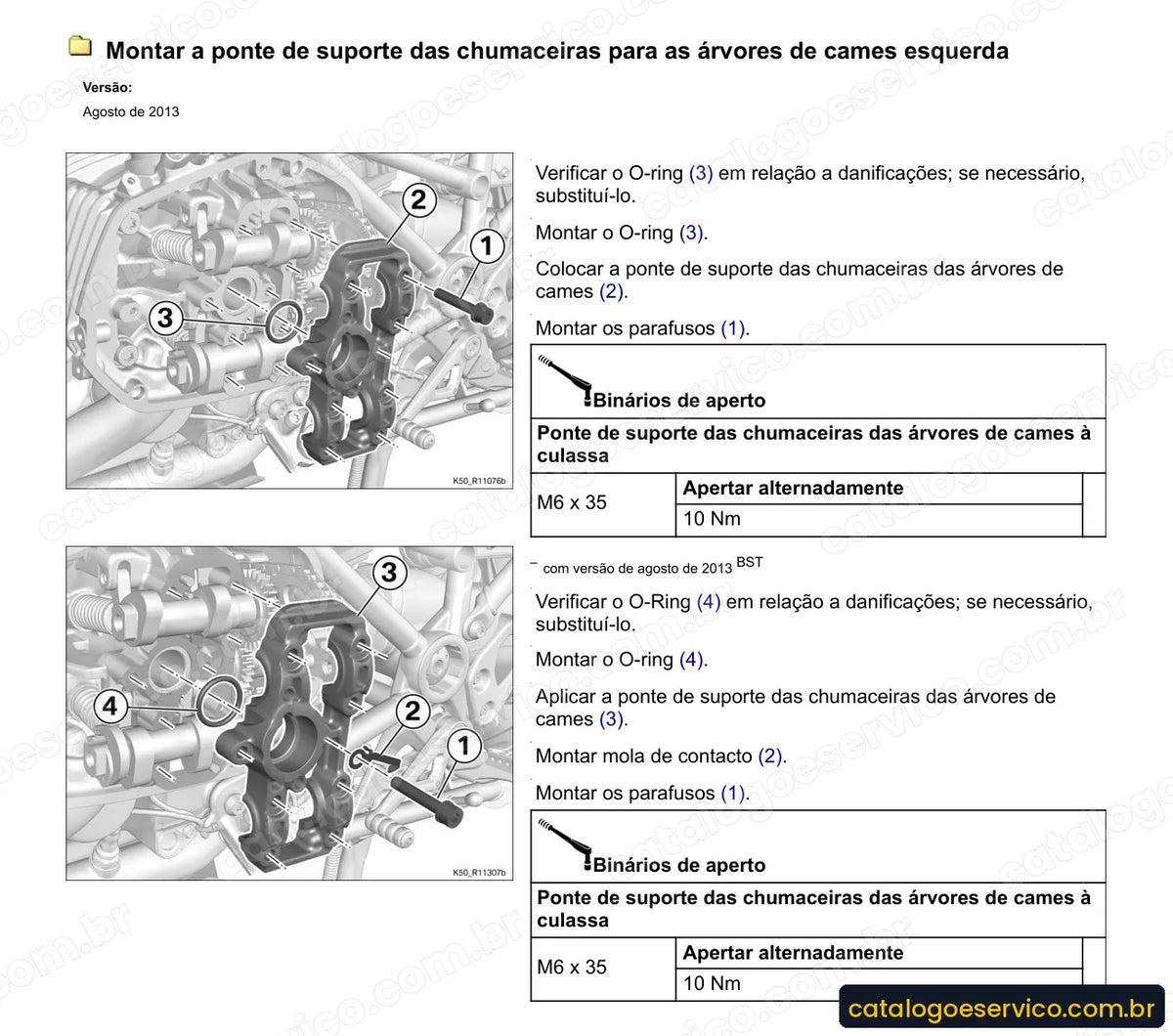 Página do Manual de Serviço BMW K 1600 GTL 2011 com procedimento ilustrado (2)