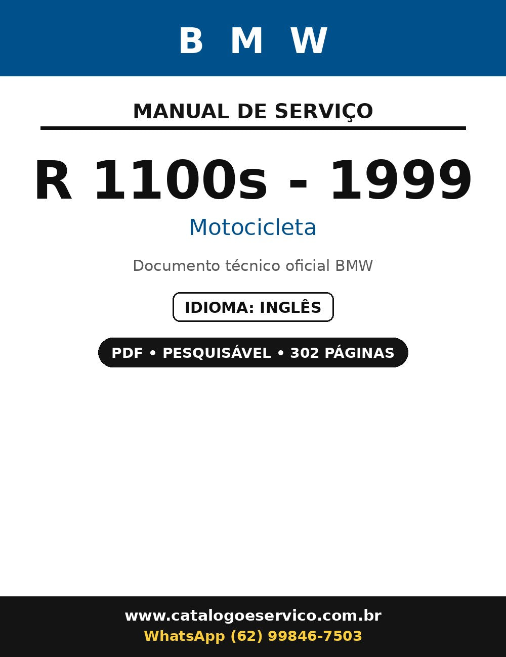 Manual De Serviço Bmw R 1100s - 1999