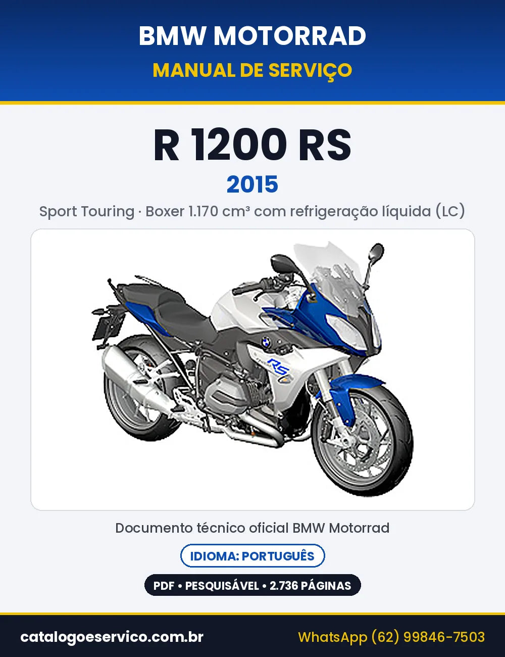 Capa do Manual de Serviço BMW R 1200 RS 2015 em PDF
