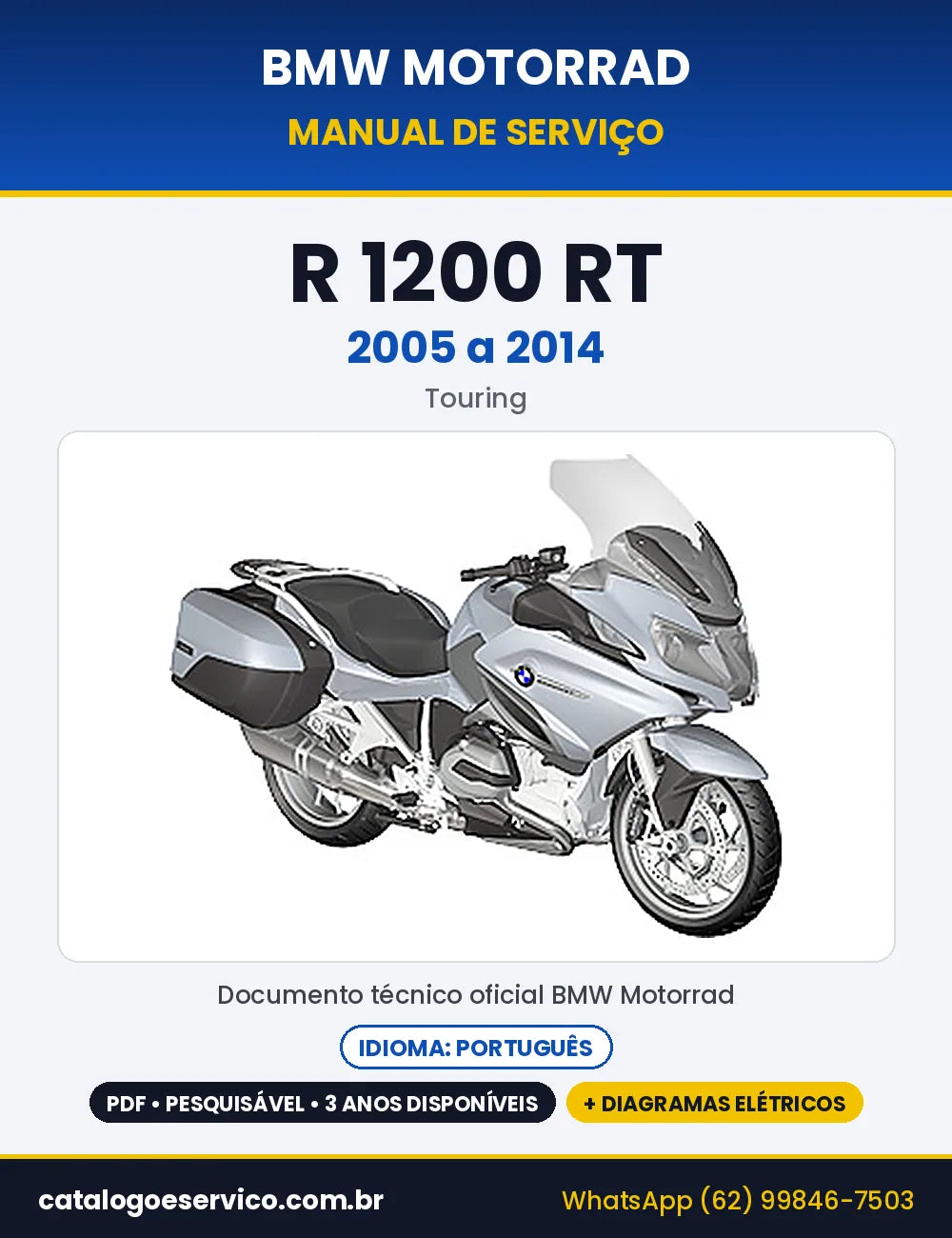 Capa do Manual de Serviço BMW R 1200 RT 2005 a 2014 em PDF