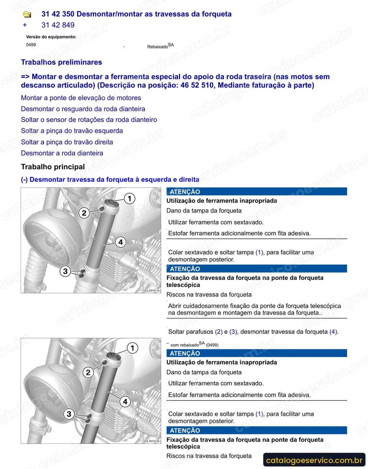 Página do Manual de Serviço BMW R nineT Scrambler 2016 com procedimento ilustrado (2)