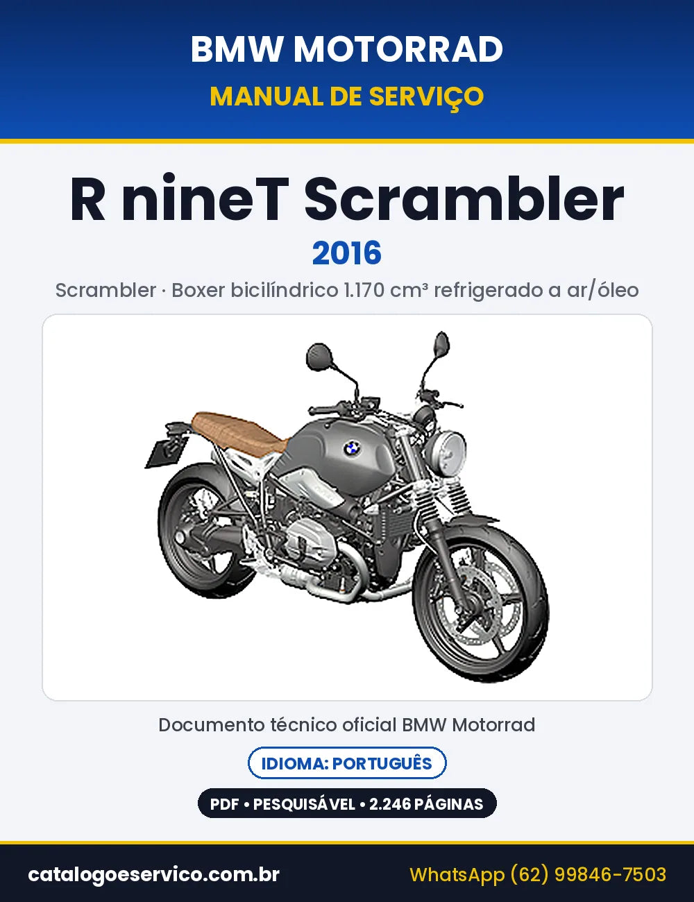 Capa do Manual de Serviço BMW R nineT Scrambler 2016 em PDF