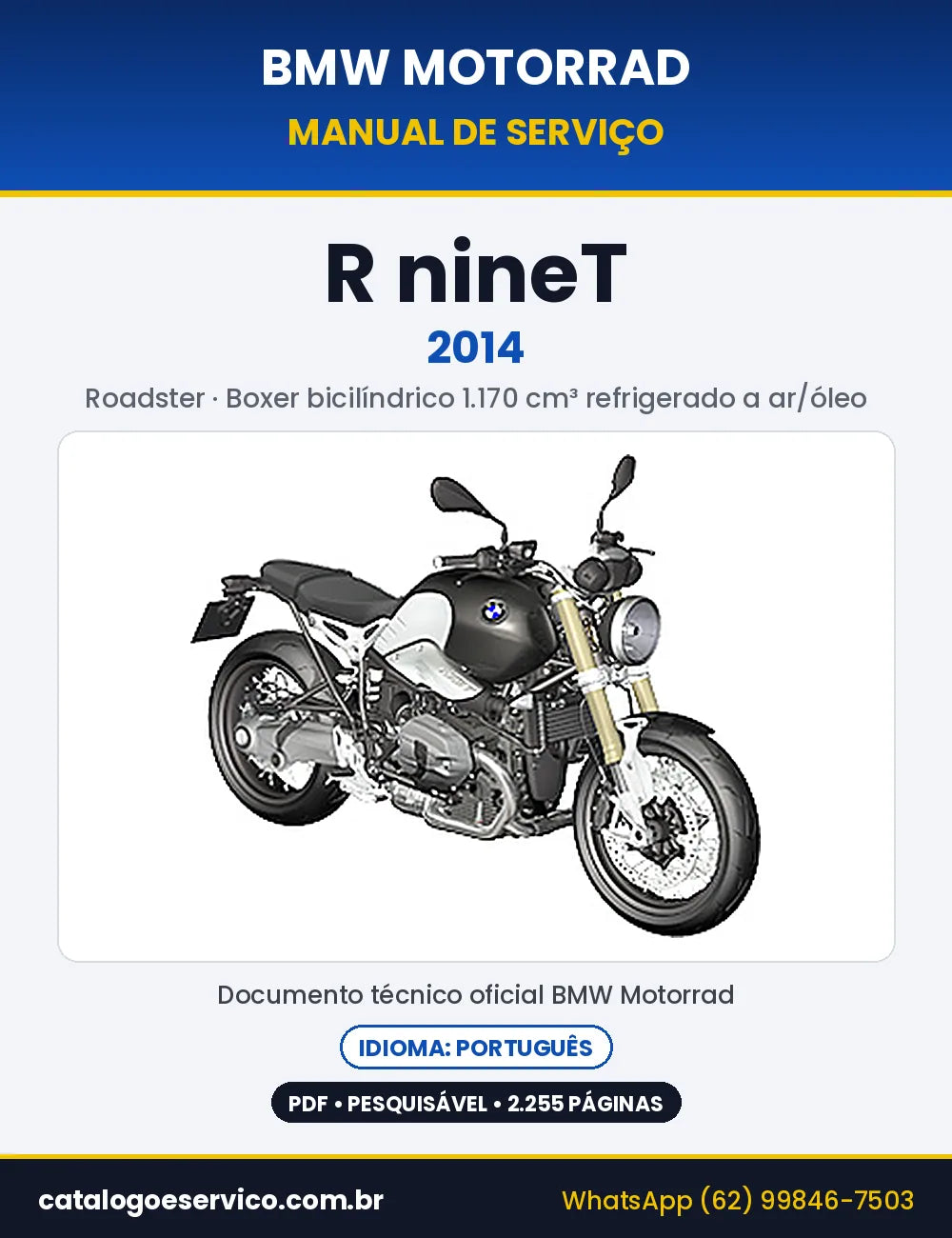 Capa do Manual de Serviço BMW R nineT 2014 em PDF