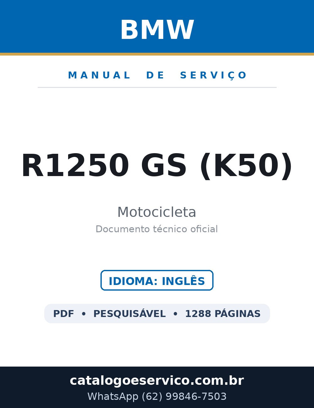 BMW R1250 GS (K50) — Manual de Serviço