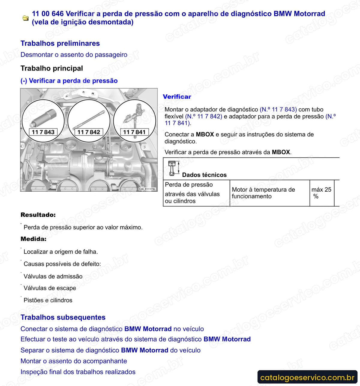 Página do Manual de Serviço BMW S 1000 RR 2010 a 2016 com procedimento ilustrado (1)