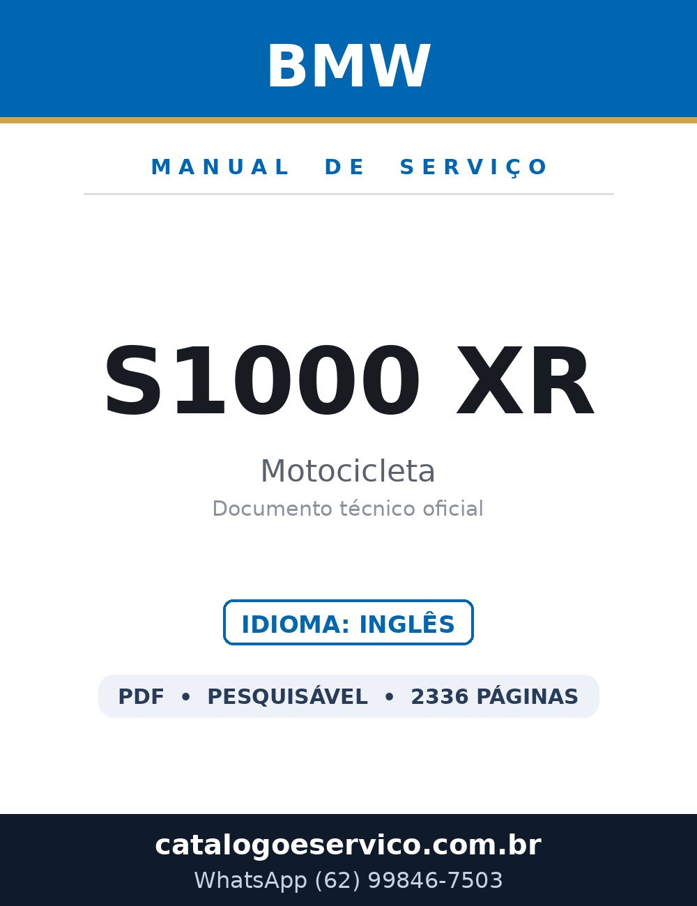 BMW S1000 XR — Manual de Serviço