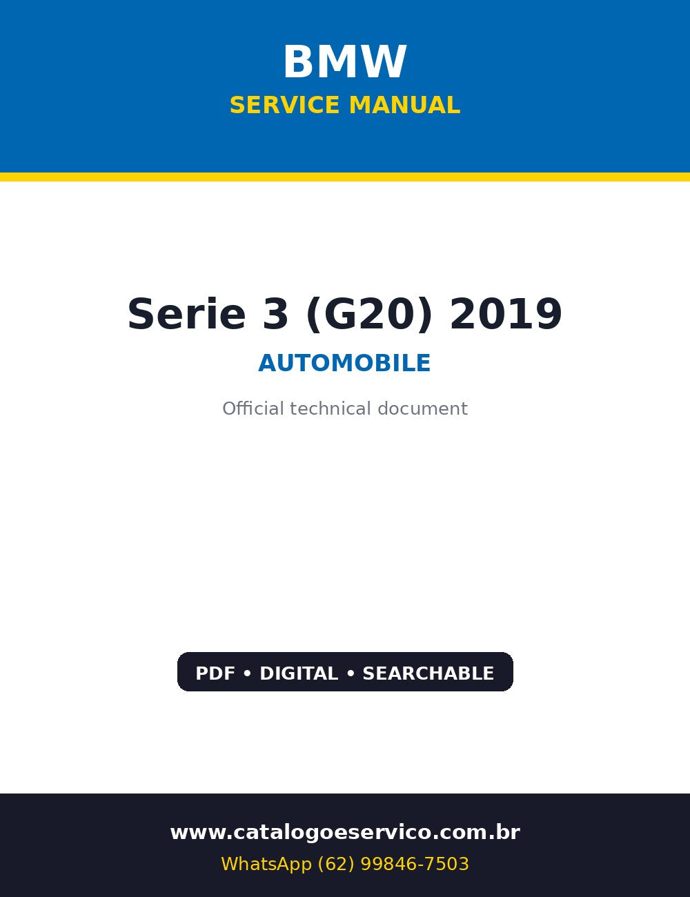 Manual de Serviço BMW Serie 3 (G20) 2019 — Manual completo por dentro do BMW Série 3 G20