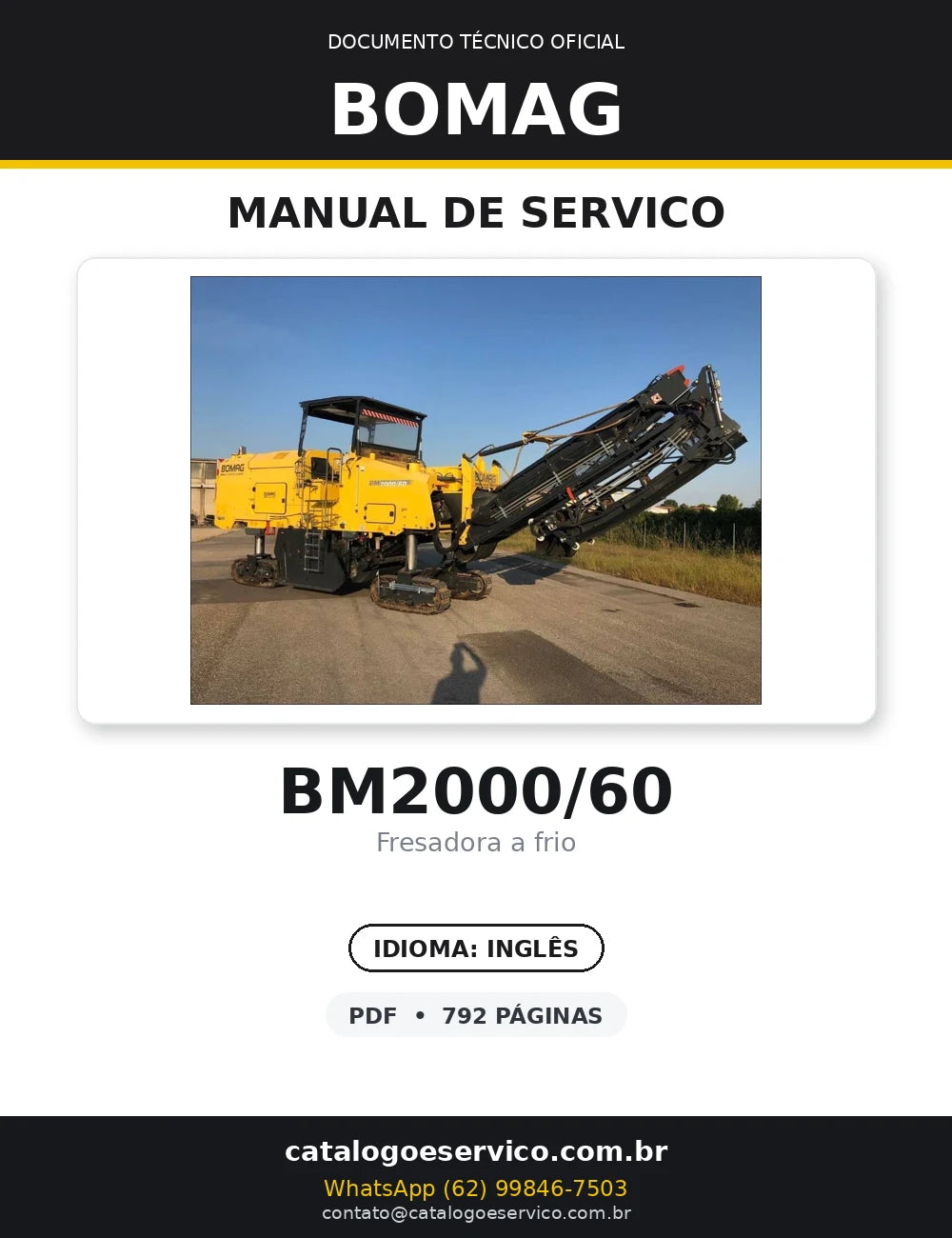 Manual De Serviço BOMAG - BM2000\60 - Cold Milling Machine — capa