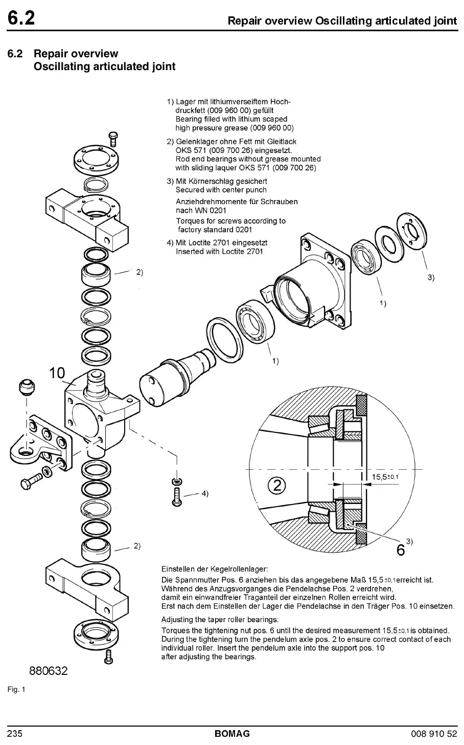 Manual de Serviço Bomag BW 100 AD-4, BW 120 AD-4, BW 125 AD-4, BW 100 AC-4 e BW 120 AC-4 — amostra 4 de página interna do documento