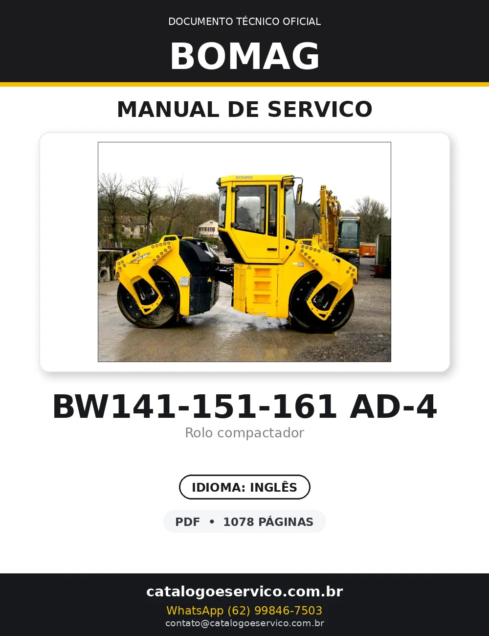 Manual De Serviço BOMAG - BW141-151 AD-4-AC4 \ BW161 ADCV — capa