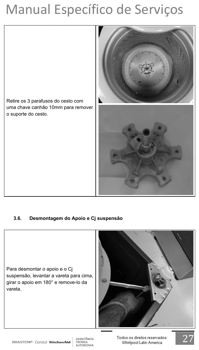Manual de Serviço Brastemp BWK12, BWR12 e BWK14 — página interna 1
