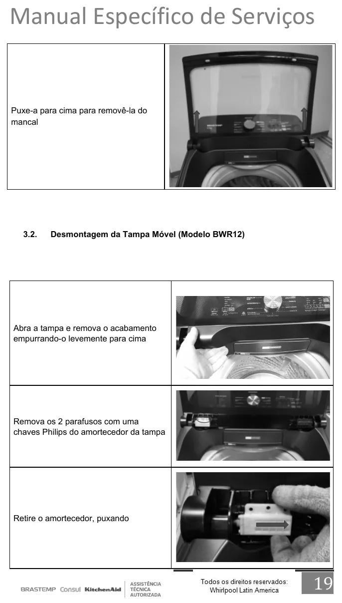Manual de Serviço Brastemp BWK12, BWR12 e BWK14 — página interna 3