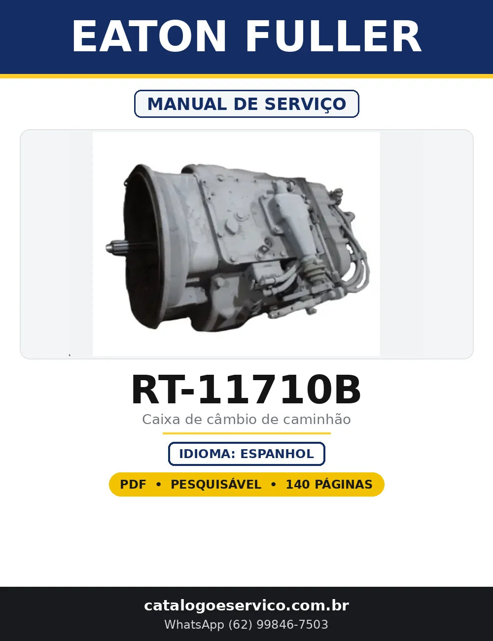 Capa do Manual de Serviço Eaton Fuller RT-11710B em PDF com 140 páginas