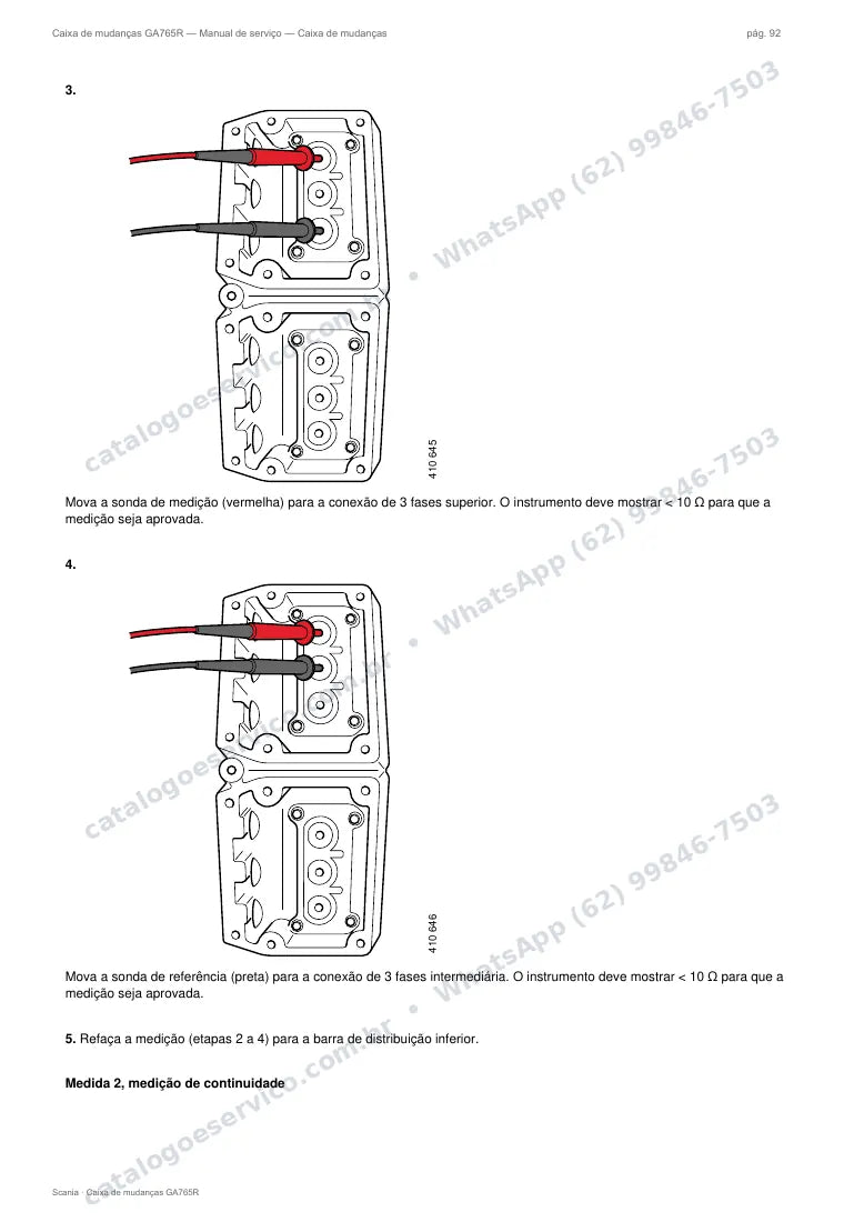 Página do manual de serviço da caixa Scania GA765R — Caixa de mudanças