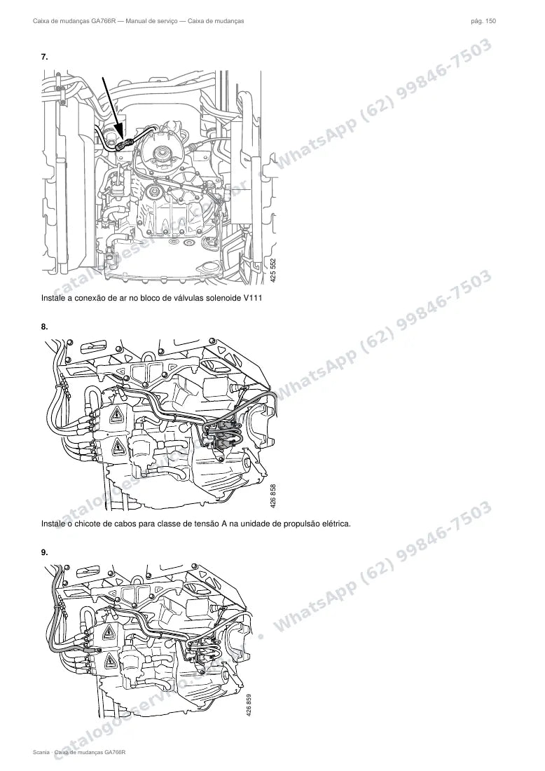 Página do manual de serviço da caixa Scania GA766R — Caixa de mudanças
