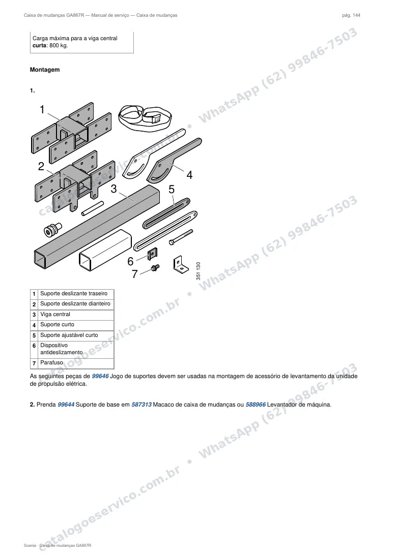 Página do manual de serviço da caixa Scania GA867R — Caixa de mudanças