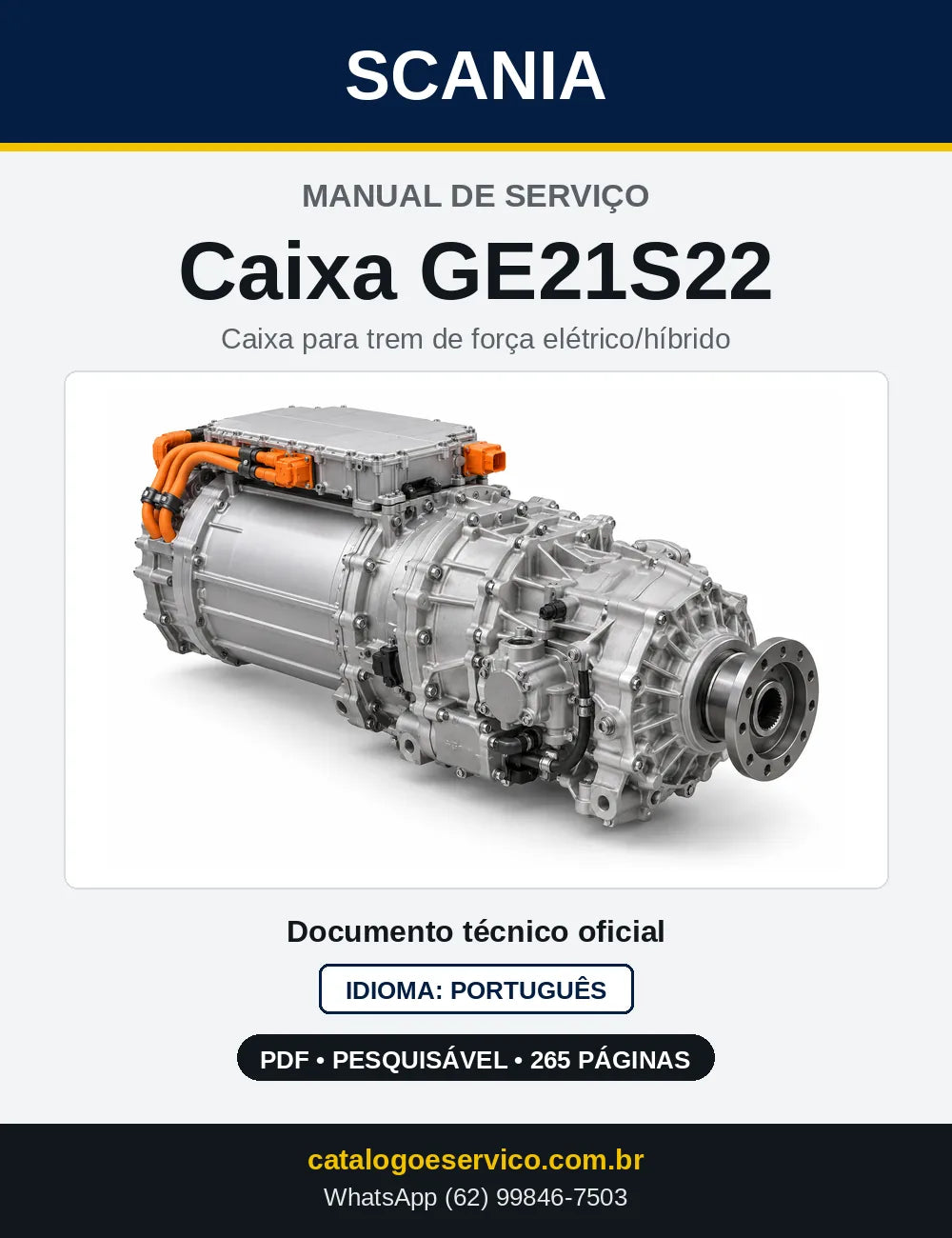 Capa do Manual de Serviço da Caixa de Mudanças Scania GE21S22 em PDF