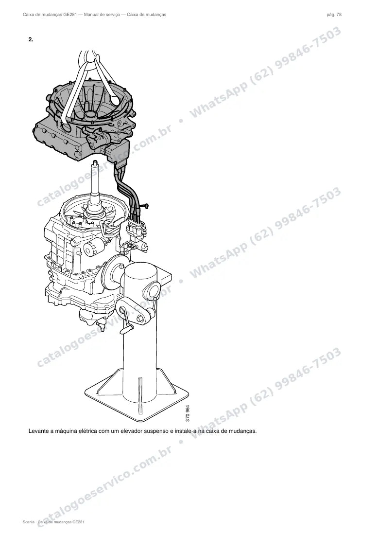 Página do manual de serviço da caixa Scania GE281 — Caixa de mudanças