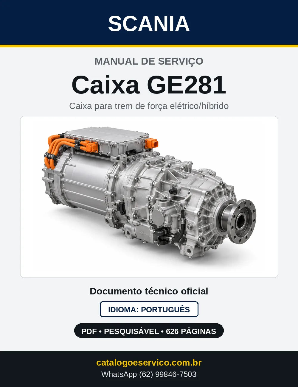 Capa do Manual de Serviço da Caixa de Mudanças Scania GE281 em PDF