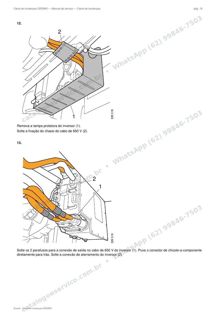 Página do manual de serviço da caixa Scania GRS895 — Caixa de mudanças