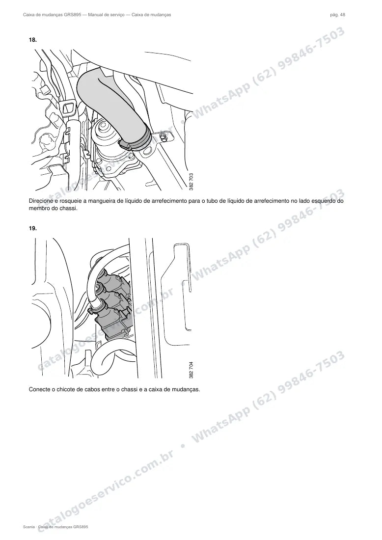 Página do manual de serviço da caixa Scania GRS895 — Caixa de mudanças