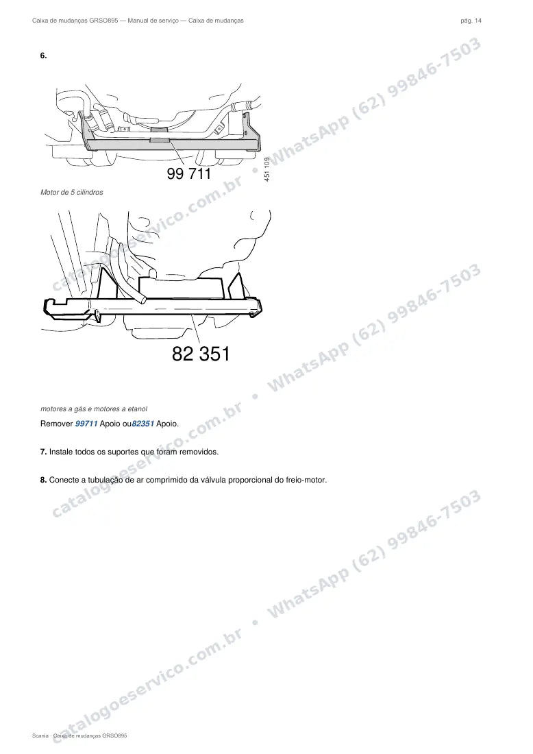 Página do manual de serviço da caixa Scania GRSO895 — Caixa de mudanças