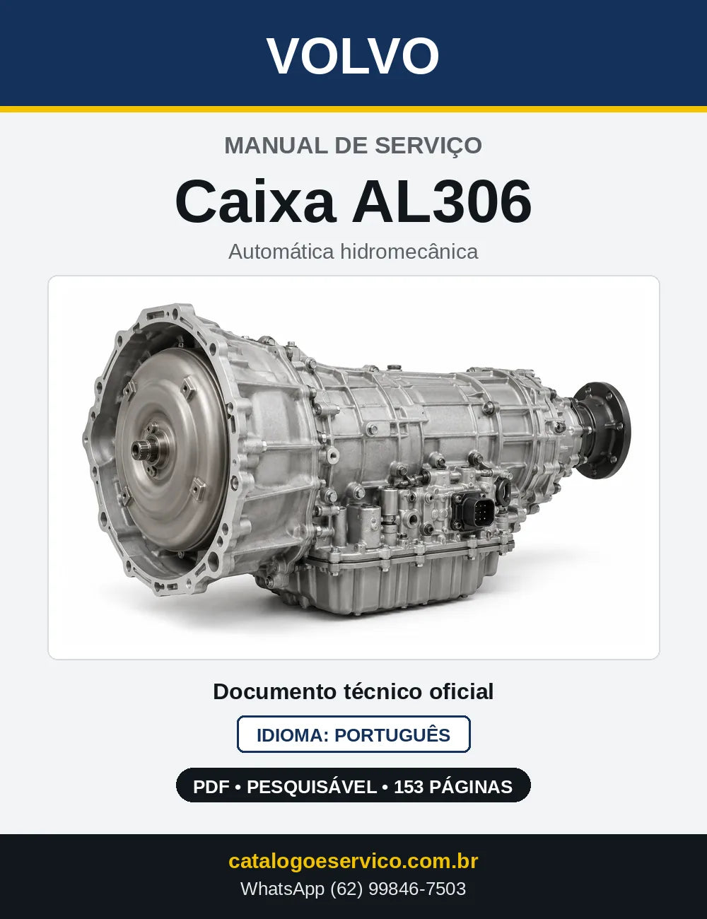 Capa do Manual de Serviço da Caixa de Mudanças Volvo AL306 em PDF
