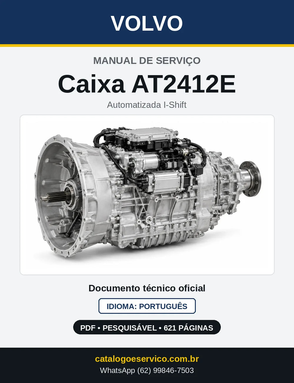 Capa do Manual de Serviço da Caixa de Mudanças Volvo AT2412E em PDF