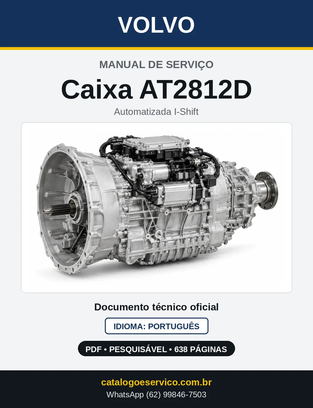 Capa do Manual de Serviço da Caixa de Mudanças Volvo AT2812D em PDF