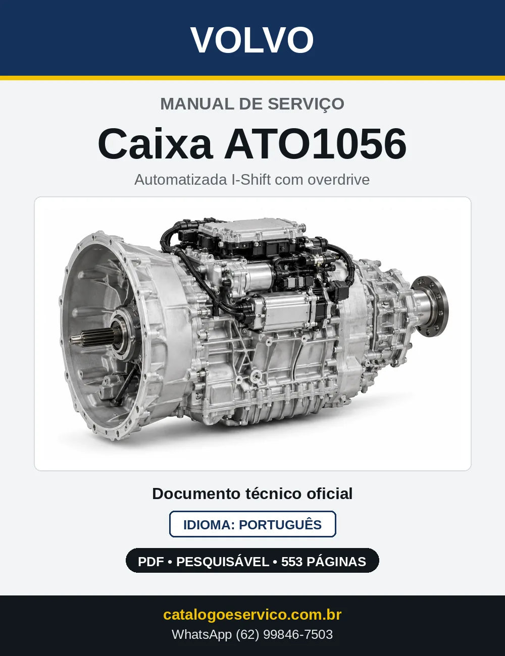 Capa do Manual de Serviço da Caixa de Mudanças Volvo ATO1056 em PDF