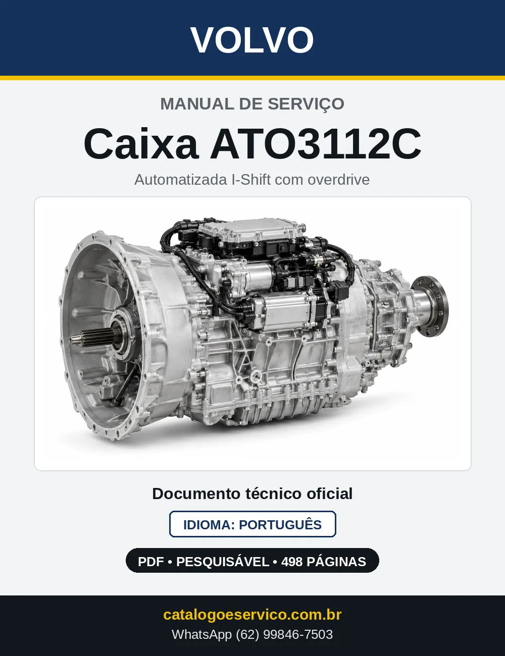 Capa do Manual de Serviço da Caixa de Mudanças Volvo ATO3112C em PDF