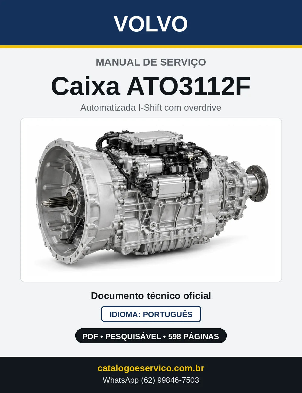 Capa do Manual de Serviço da Caixa de Mudanças Volvo ATO3112F em PDF