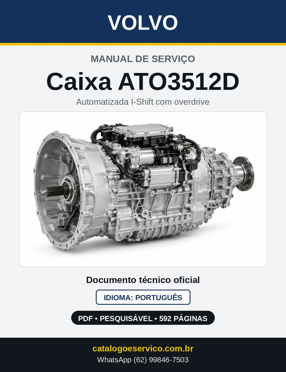 Capa do Manual de Serviço da Caixa de Mudanças Volvo ATO3512D em PDF