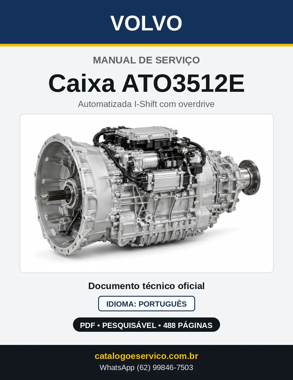 Capa do Manual de Serviço da Caixa de Mudanças Volvo ATO3512E em PDF