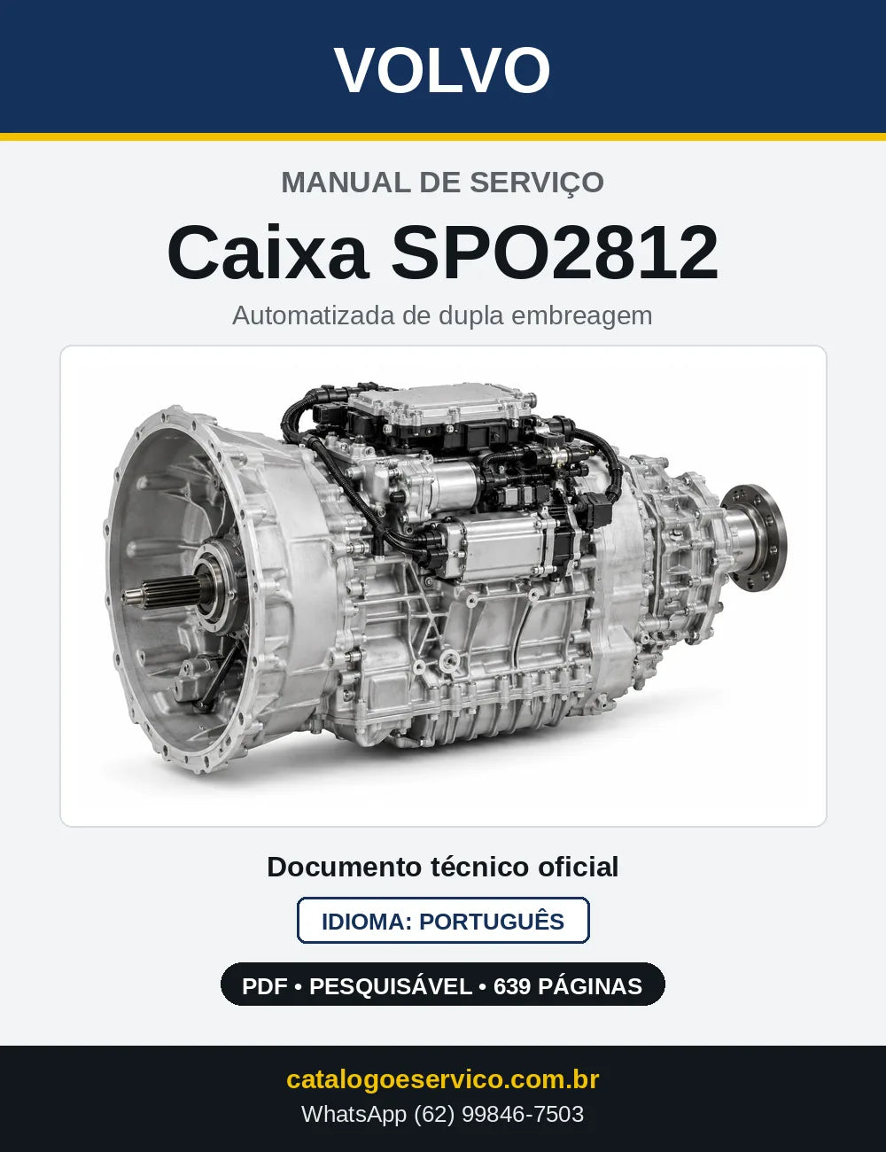 Capa do Manual de Serviço da Caixa de Mudanças Volvo SPO2812 em PDF