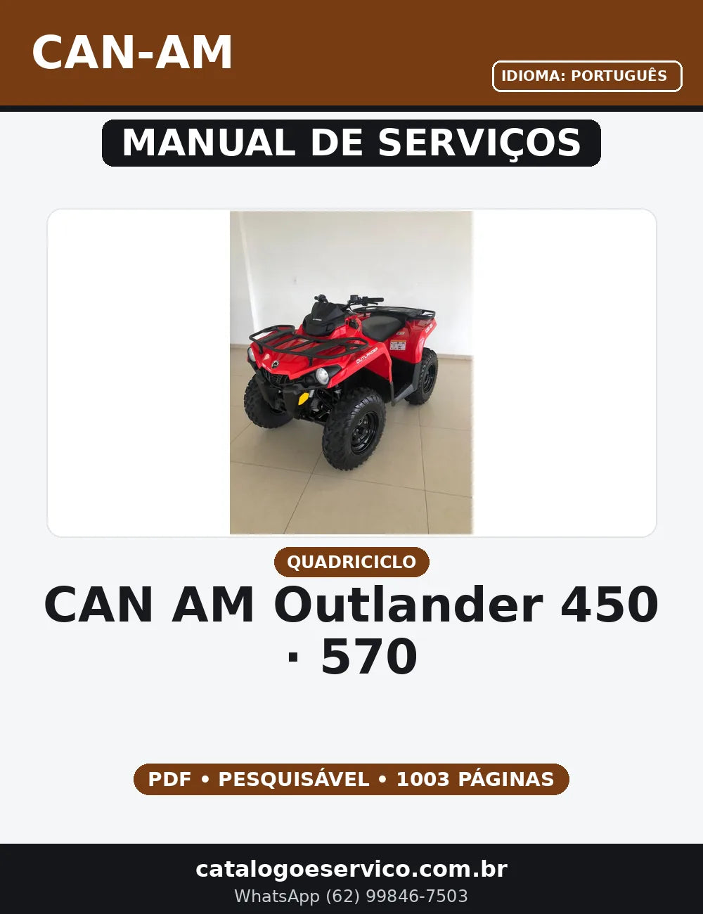 MANUAL DE SERVIÇO CAN AM OUTLANDER 450 - 570 — capa do manual de serviço