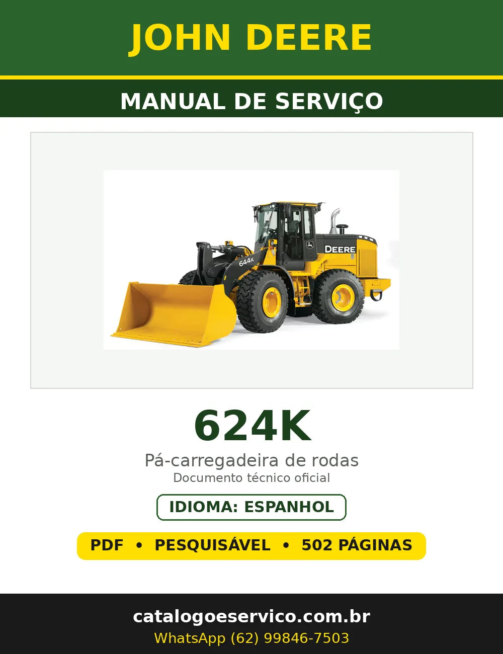 Capa - Manual de Serviço John Deere 624K