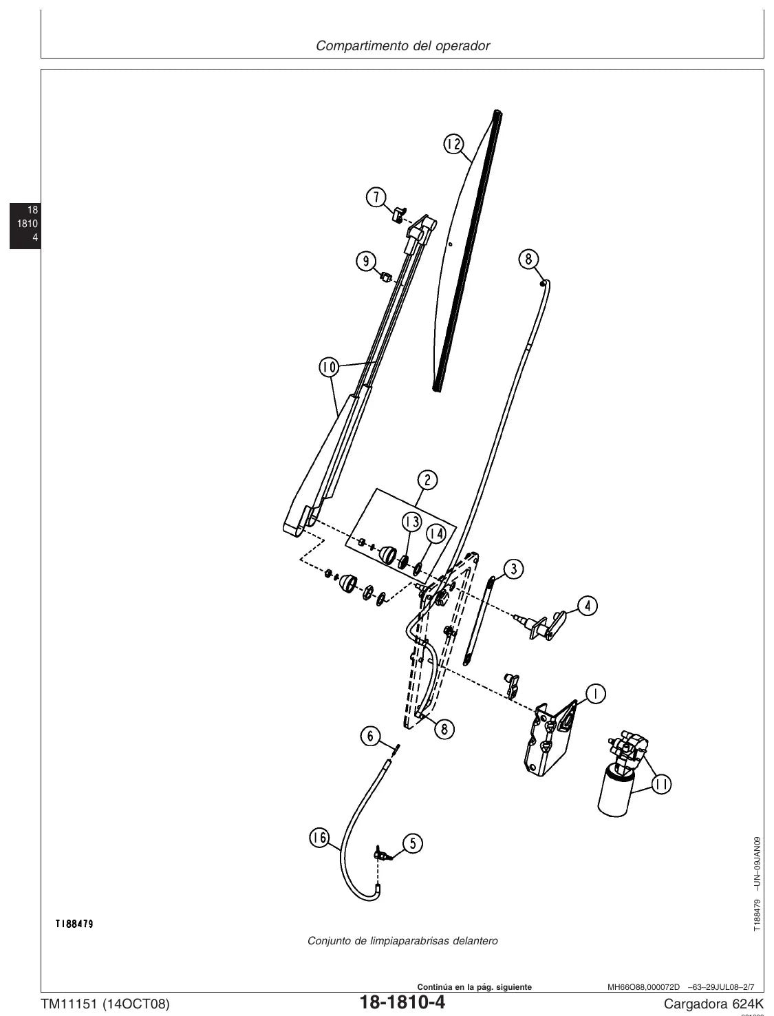Manual de Serviço John Deere 624K — ilustração técnica 1