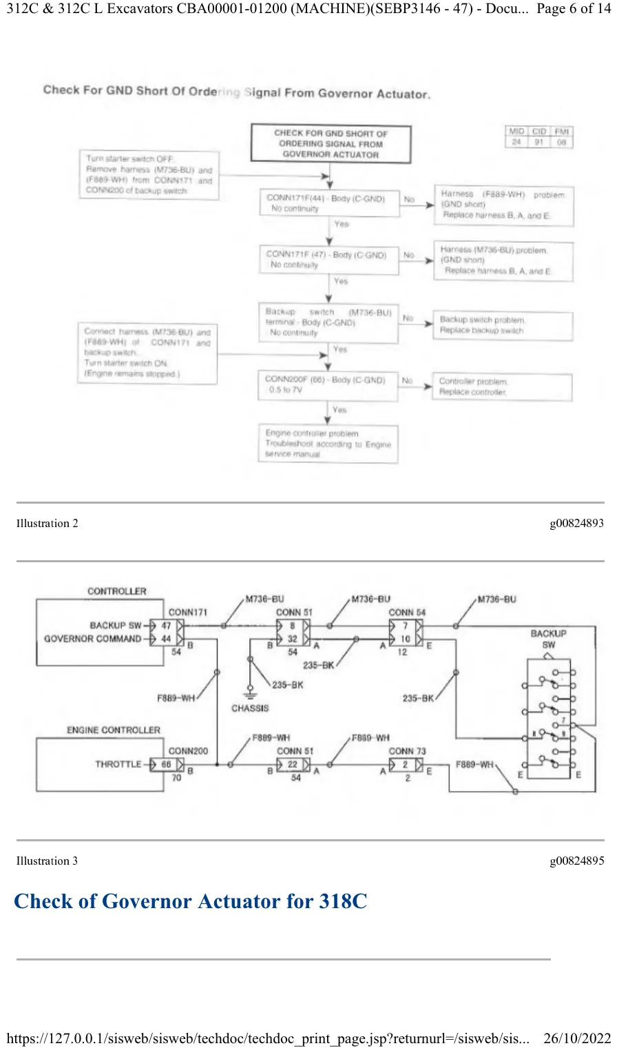 Manual de Serviço Caterpillar 312C L (FDS00001-01200) — amostra 2 de página interna do documento